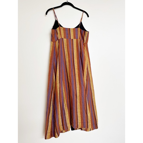 SEA New York 100% Linen Striped Midi Dress Size 4 - Picture 2 of 11
